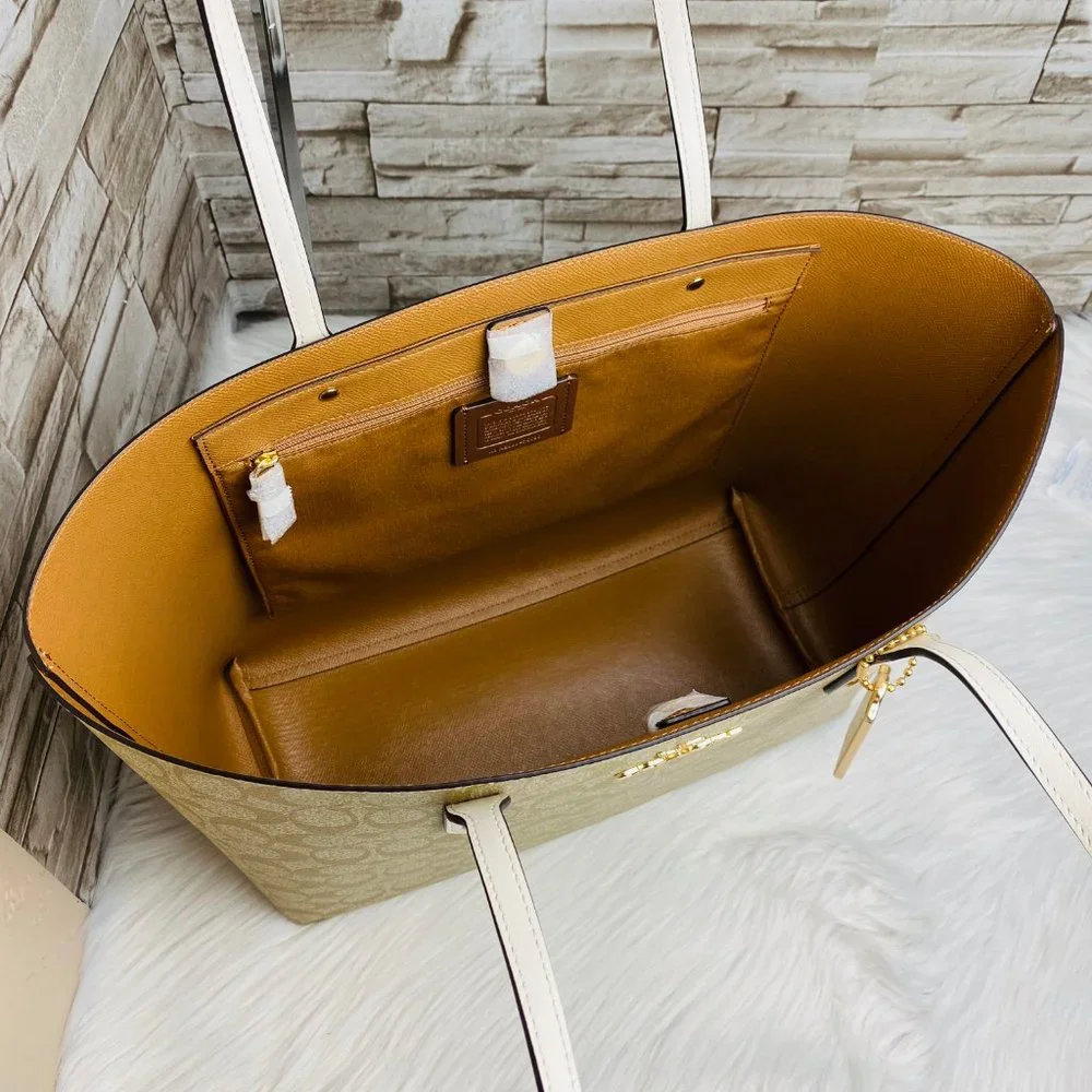 Coach Tan Signature Tote - Picture 5 of 7
